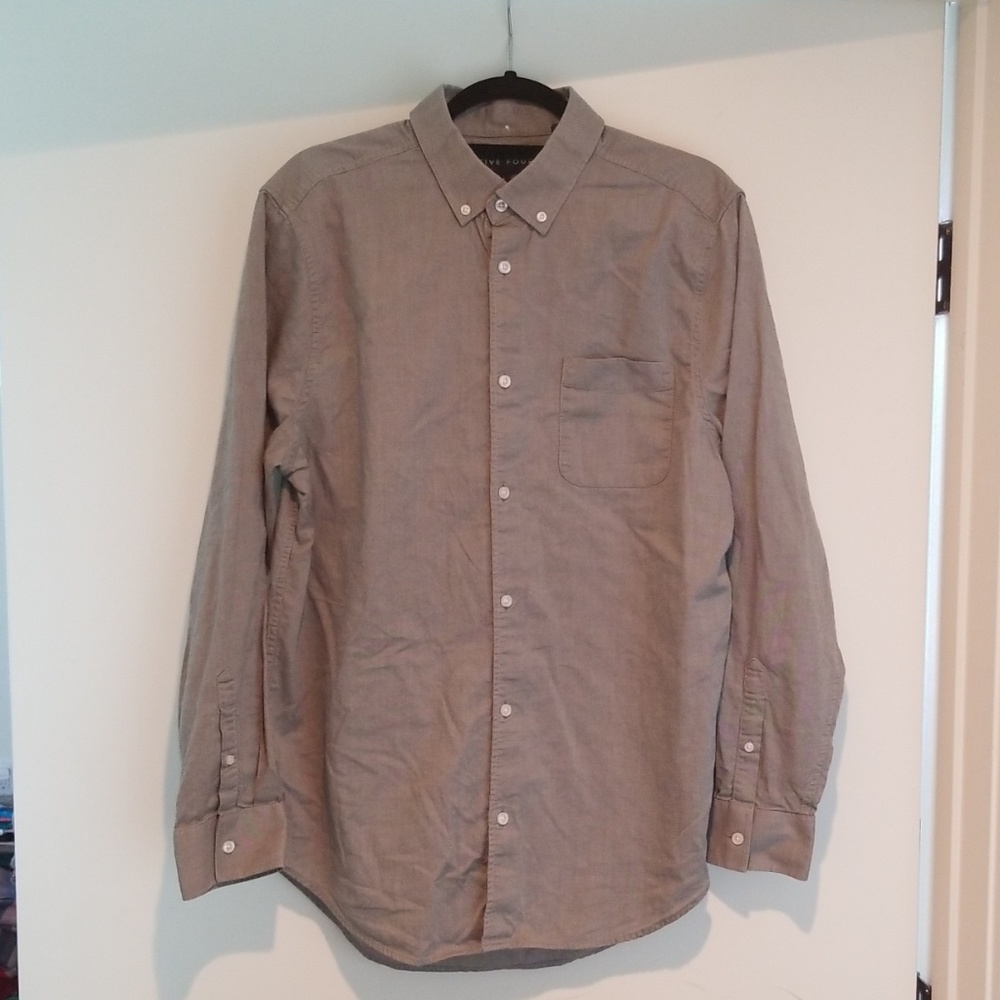 Five Four Oxford Button Down Shirt - Large - Gray